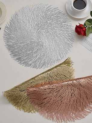 Individual de Mesa Redondo De Pvc, Set de 2 Unidades.