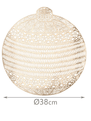 Set de 2 Individuales de Pvc, Modelo de Esfera Navideña.