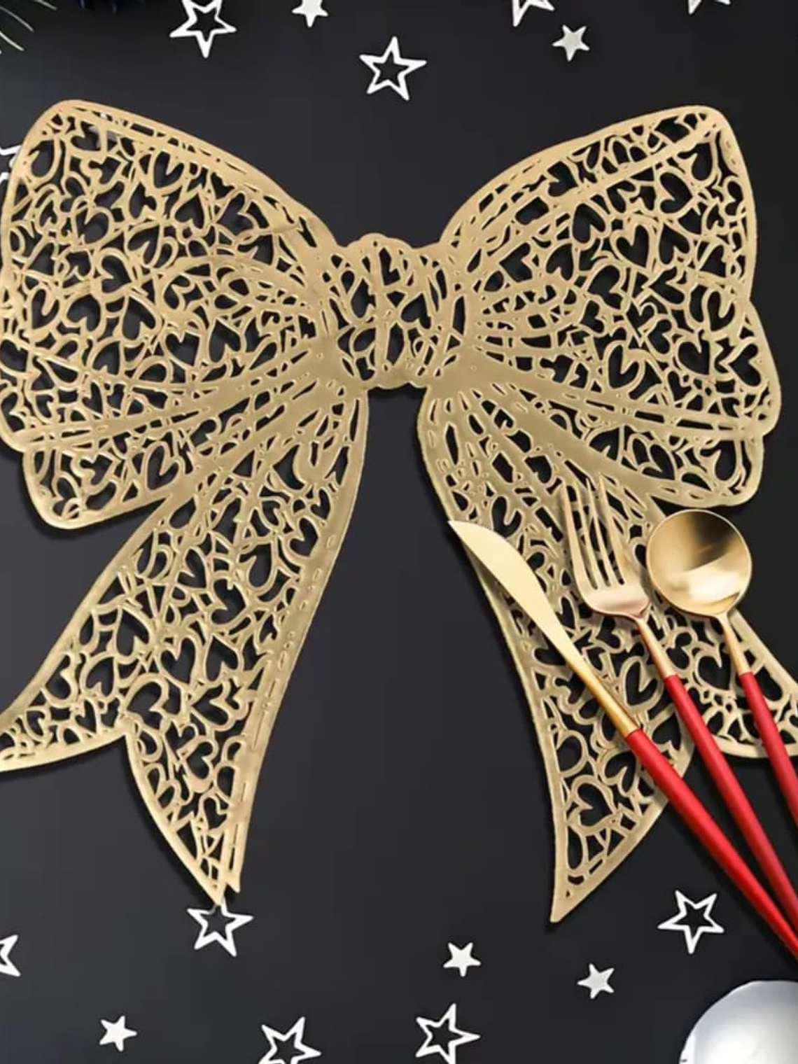 Set de 2 Individuales de Pvc, Modelo de Lazo Navideño 5