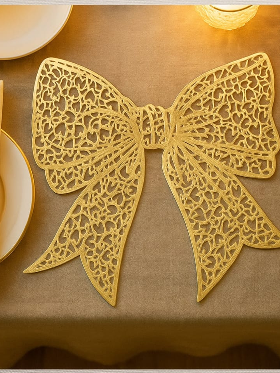 Set de 2 Individuales de Pvc, Modelo de Lazo Navideño 7