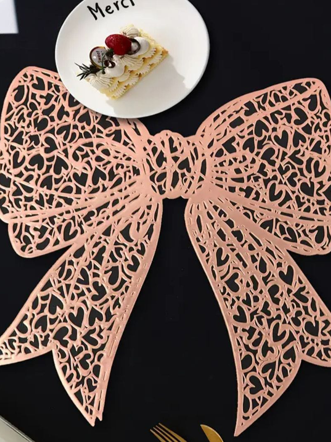 Set de 2 Individuales de Pvc, Modelo de Lazo Navideño 9