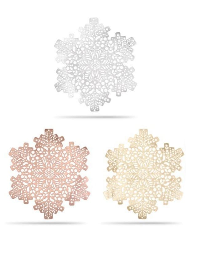 Set de 2 Individuales de Pvc, Modelo de Copo de Nieve. 1