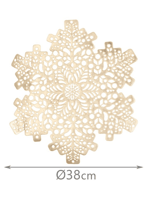 Set de 2 Individuales de Pvc, Modelo de Copo de Nieve.