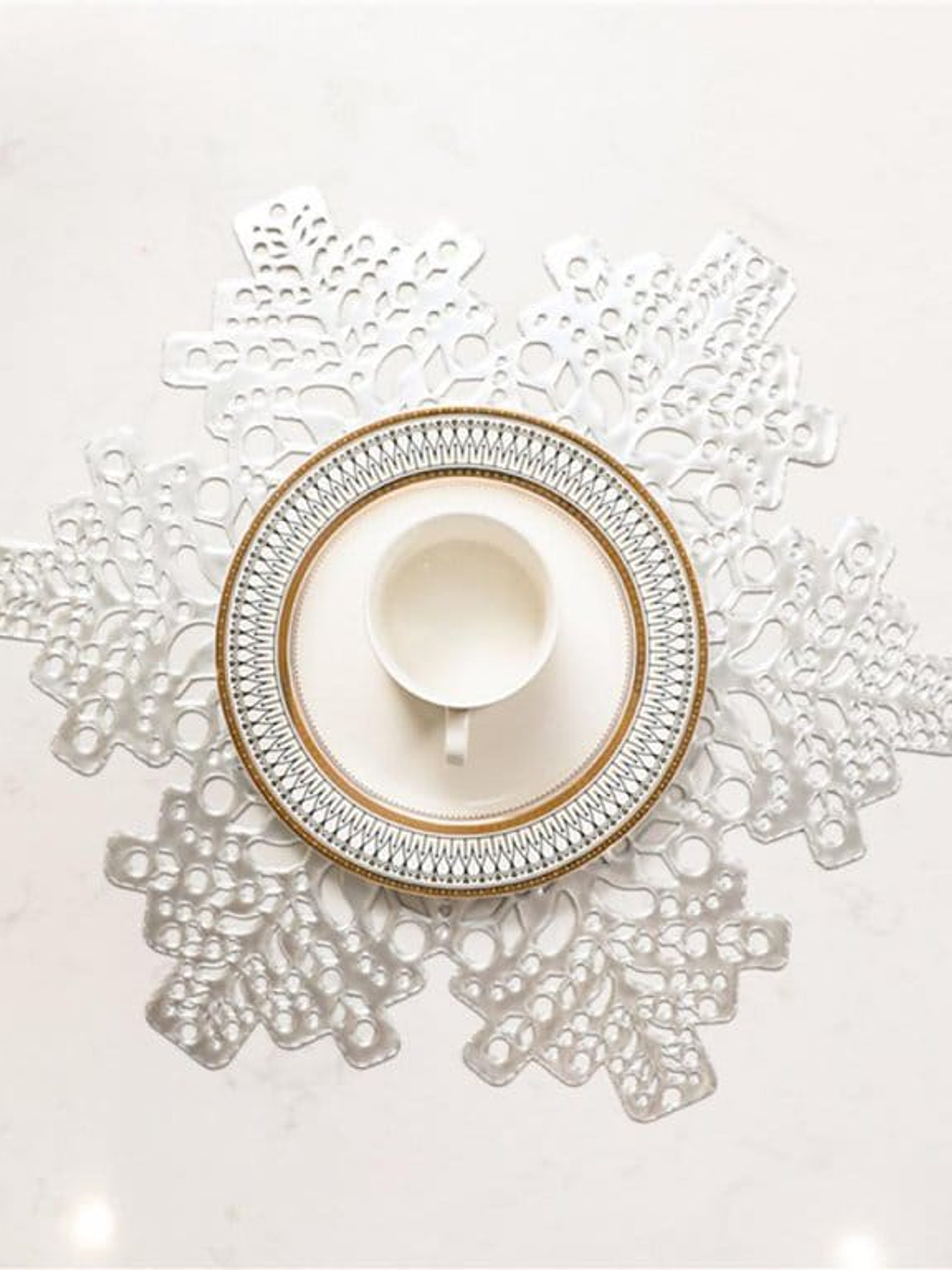 Set de 2 Individuales de Pvc, Modelo de Copo de Nieve. 3