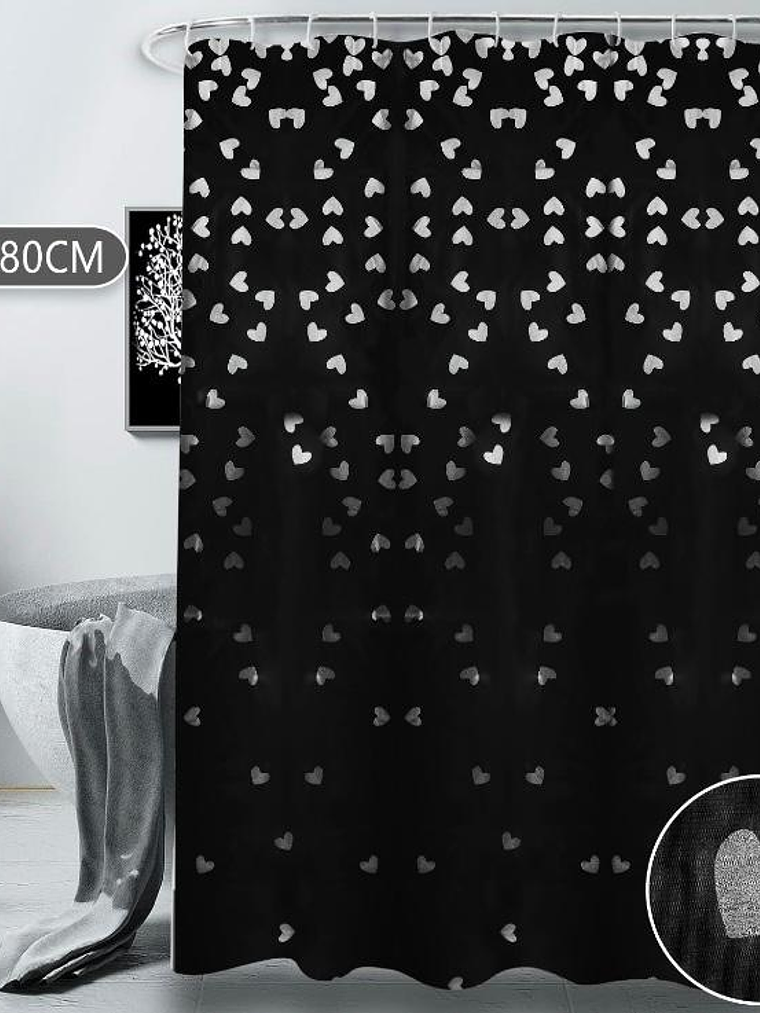 Cortina de Ducha, Peva, Modelo de Corazones 6