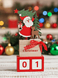 Calendario De Madera Decorativo De Navidad 3 Diseños Surtido - Miniatura 1