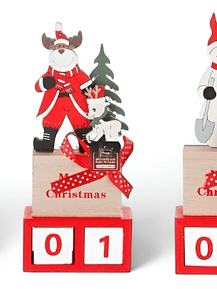Calendario De Madera Decorativo De Navidad 3 Diseños Surtido