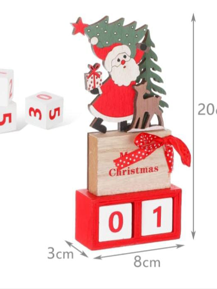 Calendario De Madera Decorativo De Navidad 3 Diseños Surtido 3