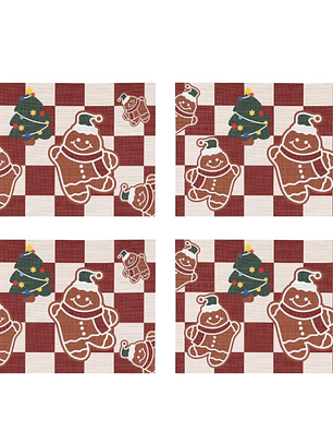 Pack De 4 Individuales Rectangular Navidad Homey 45x30cm