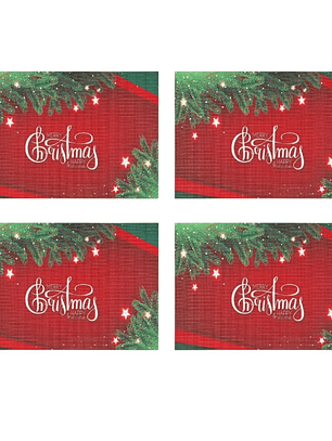 Pack De 4 Individuales Rectangular Navidad Homey 45x30cm