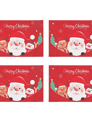 Pack De 4 Individuales Rectangular Navidad Homey 45x30cm