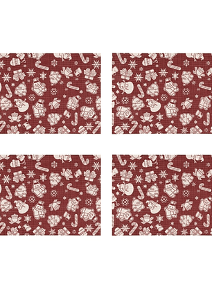 Pack De 4 Individuales Rectangular Navidad Homey 45x30cm