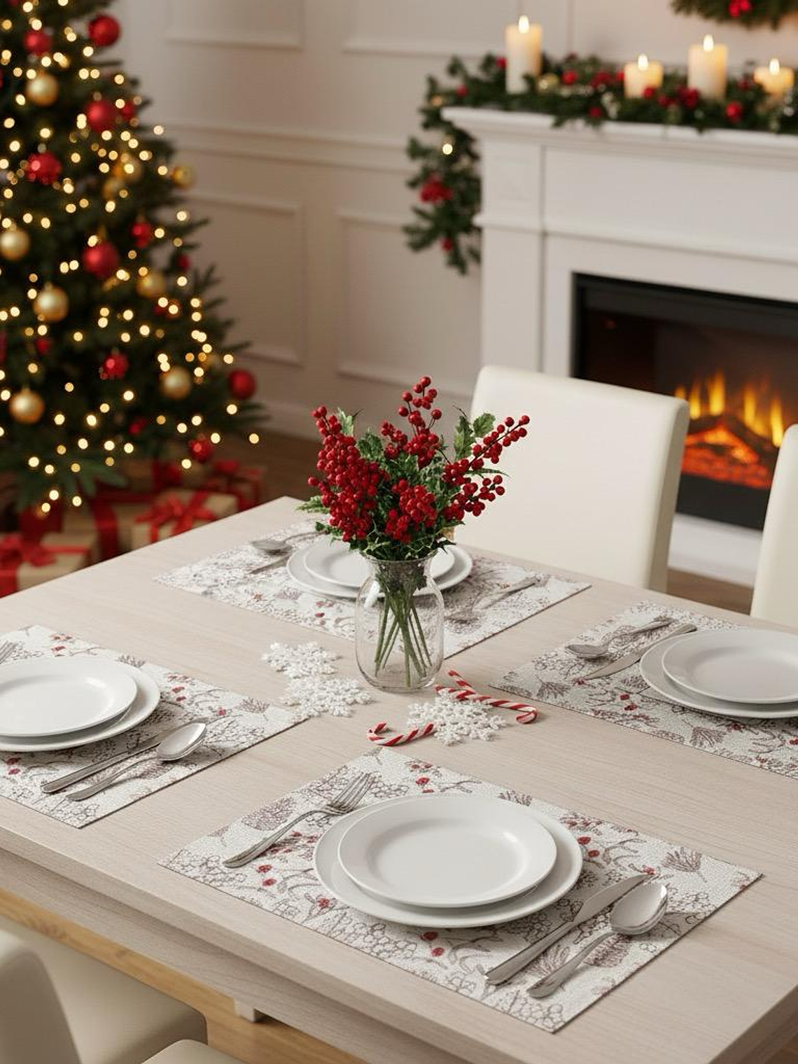 Pack De 4 Individuales Rectangular Navidad Homey 45x30cm 1