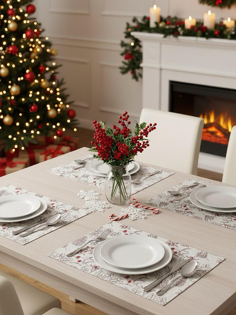 Pack De 4 Individuales Rectangular Navidad Homey 45x30cm 1