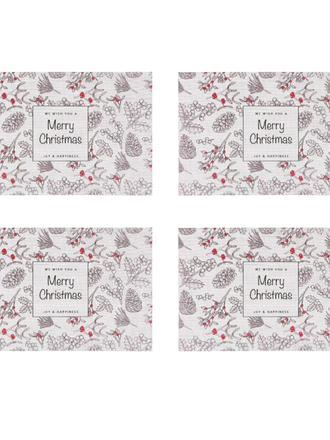 Pack De 4 Individuales Rectangular Navidad Homey 45x30cm 2