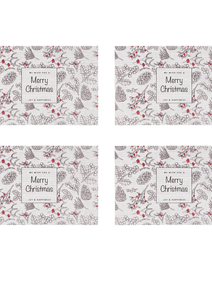 Pack De 4 Individuales Rectangular Navidad Homey 45x30cm