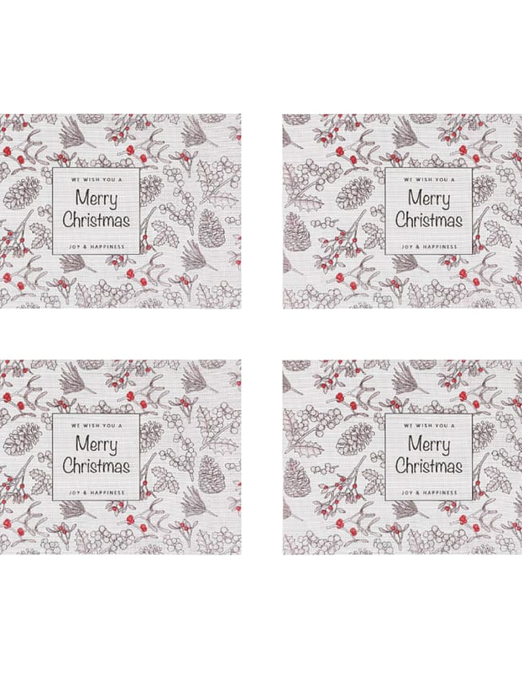 Pack De 4 Individuales Rectangular Navidad Homey 45x30cm 2
