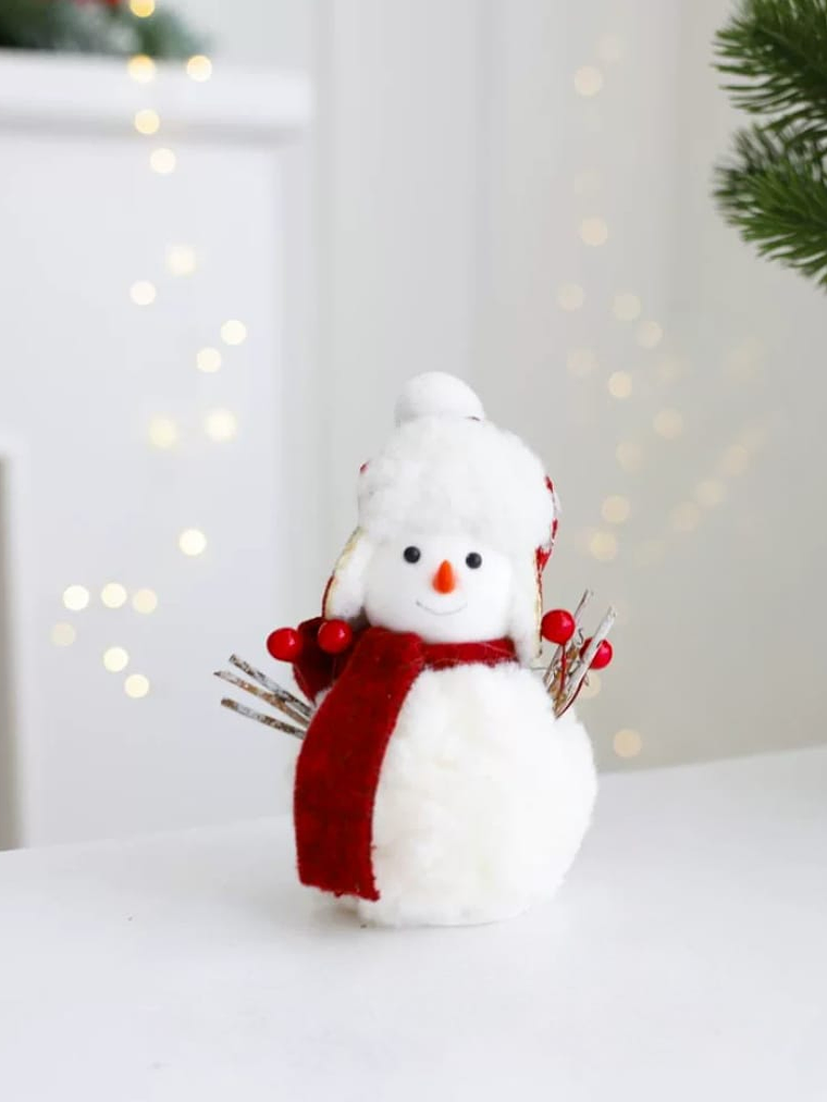 Set De 2 Muñeco De Nieve Decoracion Para El Hogar 13X12cm 3