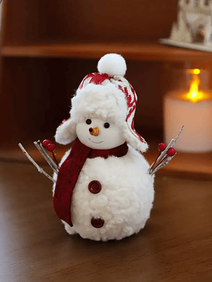 Set De 2 Muñeco De Nieve Decoracion Para El Hogar 16x14cm