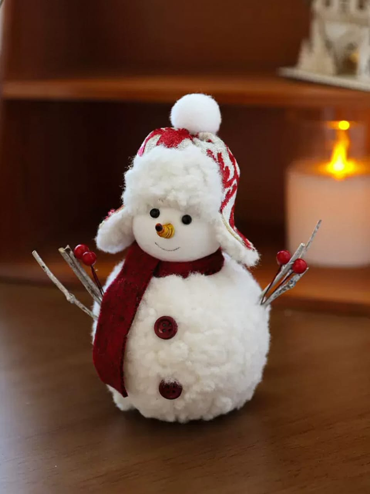 Set De 2 Muñeco De Nieve Decoracion Para El Hogar 16x14cm 2