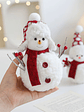 Set De 2 Muñeco De Nieve Decoracion Para El Hogar 16x14cm - Miniatura 1