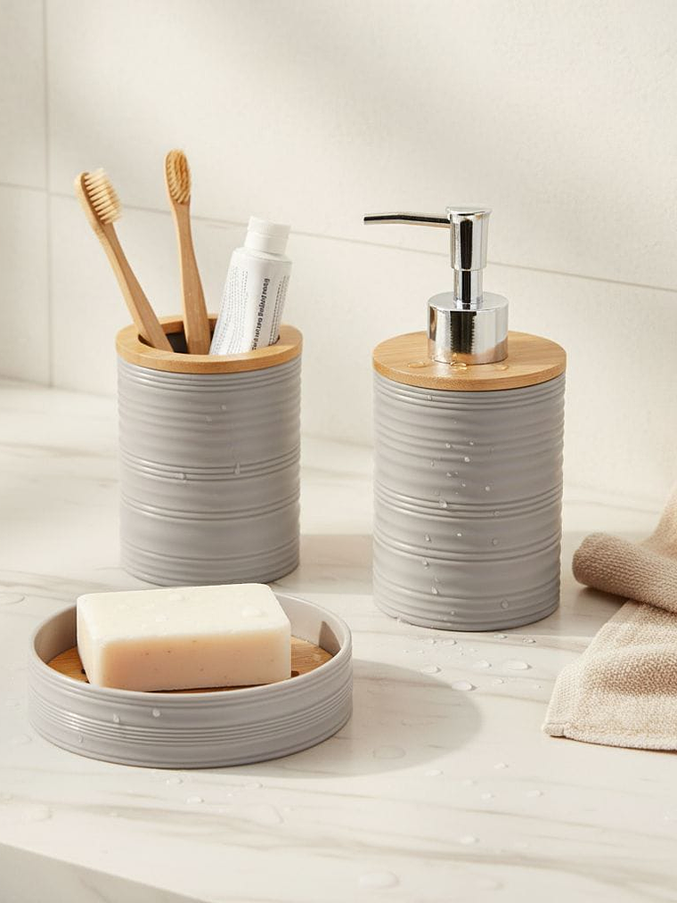 Kit De Accesorios Para Baño, Set De Baño 3 Unidades, Gris. 3