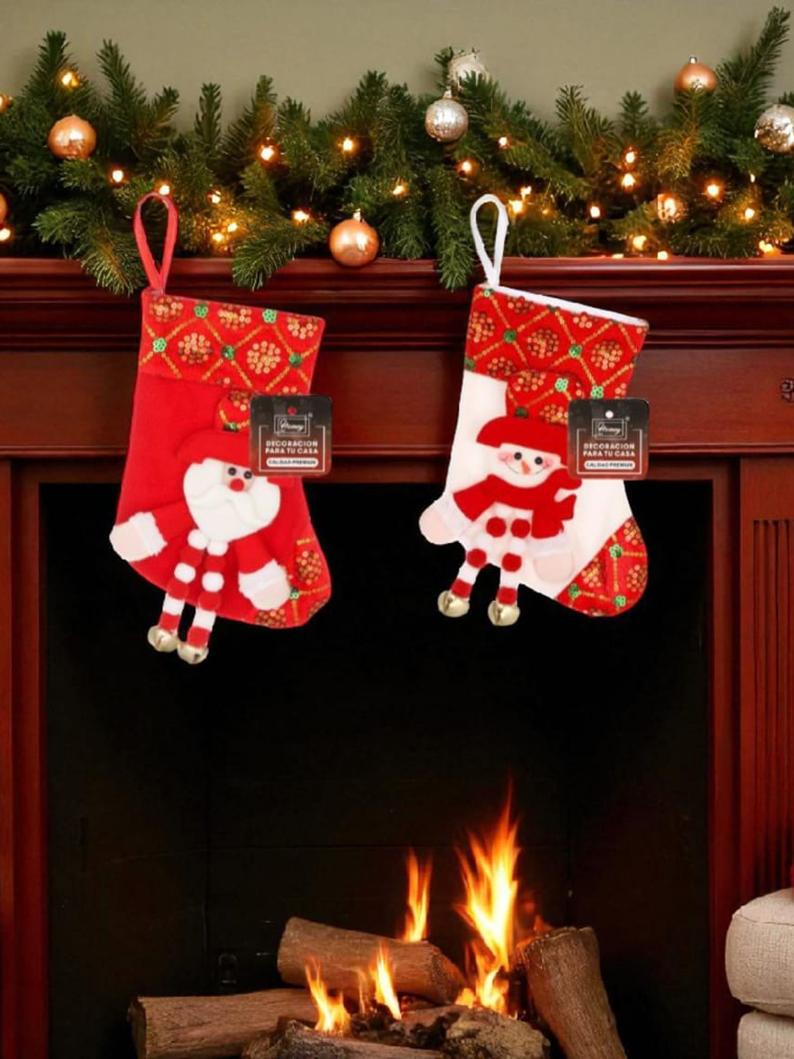 Pack De 2 Botas De Navidad Para Decoración 24x18cm 1