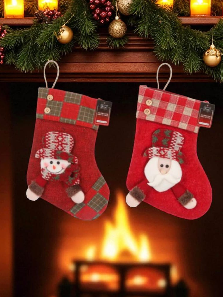 Pack De 2 Botas De Navidad Para Decoración 23x17cm 1