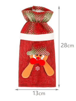 Pack De 2 Bolsas Para Vino, Adorno Para La Mesa 28x13cm