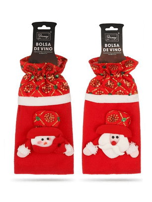 Pack De 2 Bolsas Para Vino, Adorno Para La Mesa 28x14cm