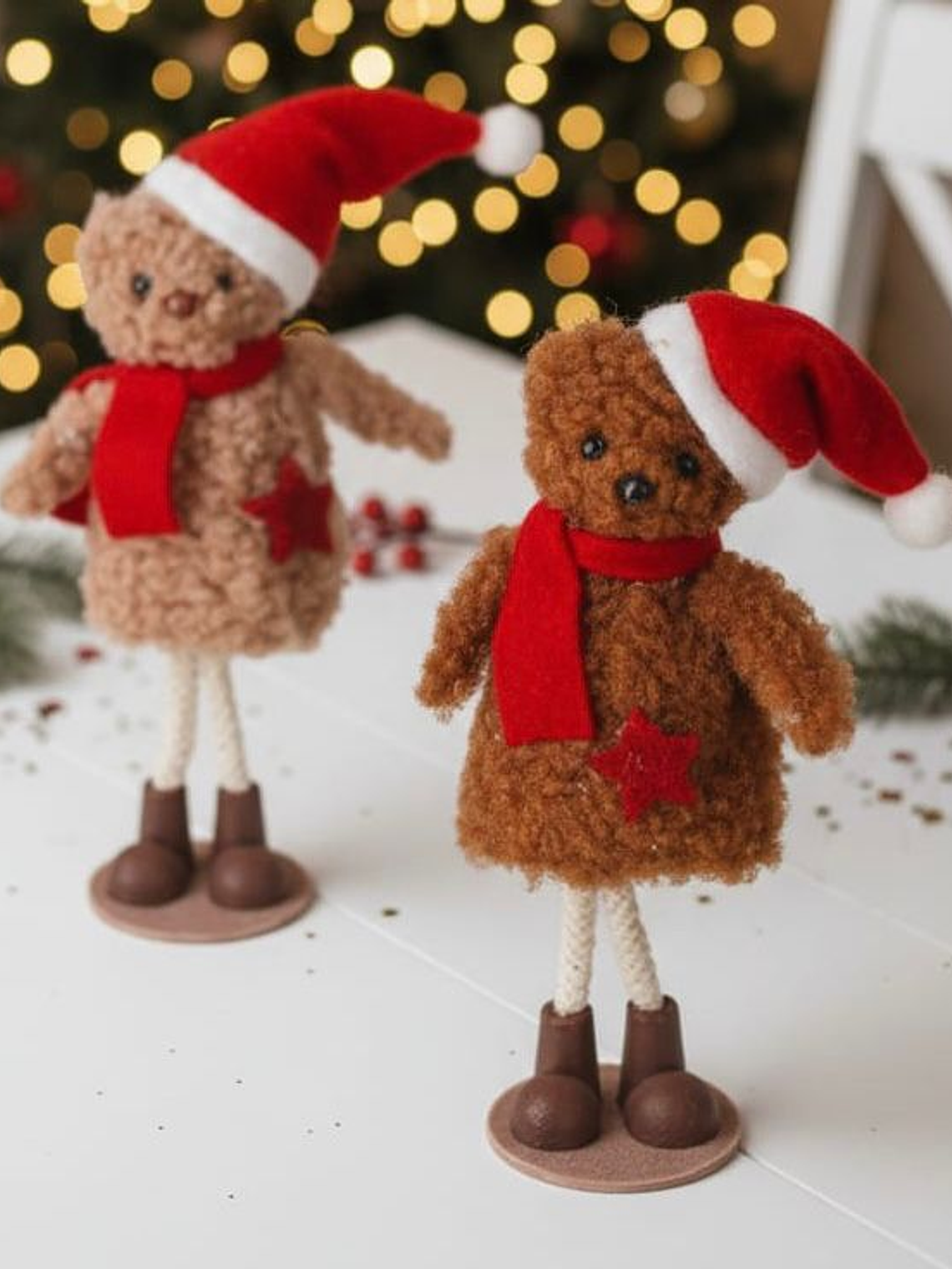 Set De 2 Muñecos De Navidad Decorativos Para El Hogar 18x5cm 1