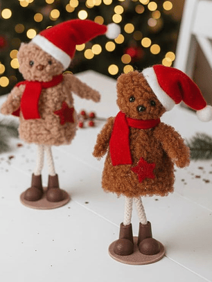 Set De 2 Muñecos De Navidad Decorativos Para El Hogar 18x5cm