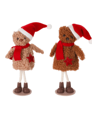 Set De 2 Muñecos De Navidad Decorativos Para El Hogar 18x5cm