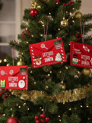 Set De 3 Sobres Decorativos De Navidad Para El Arbol 12.5x18cm 