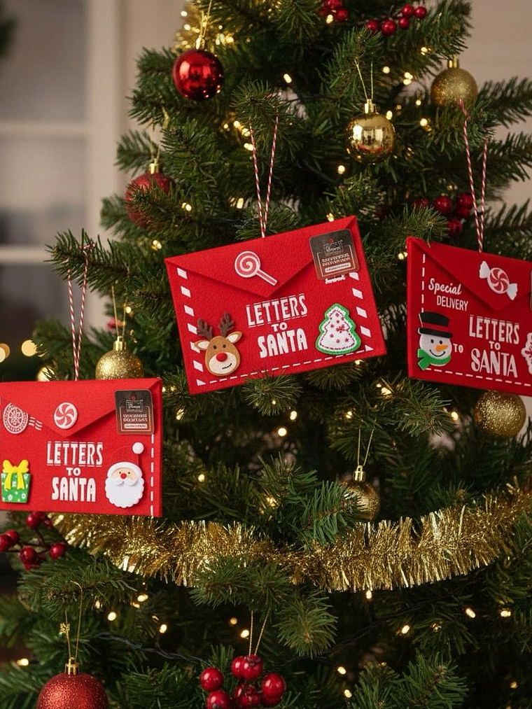 Set De 3 Sobres Decorativos De Navidad Para El Arbol 12.5x18cm  1