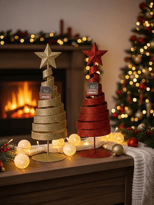 Set De 2 Arbol De Navidad Decorativos Homey Adorno De Mesa 15x4cm