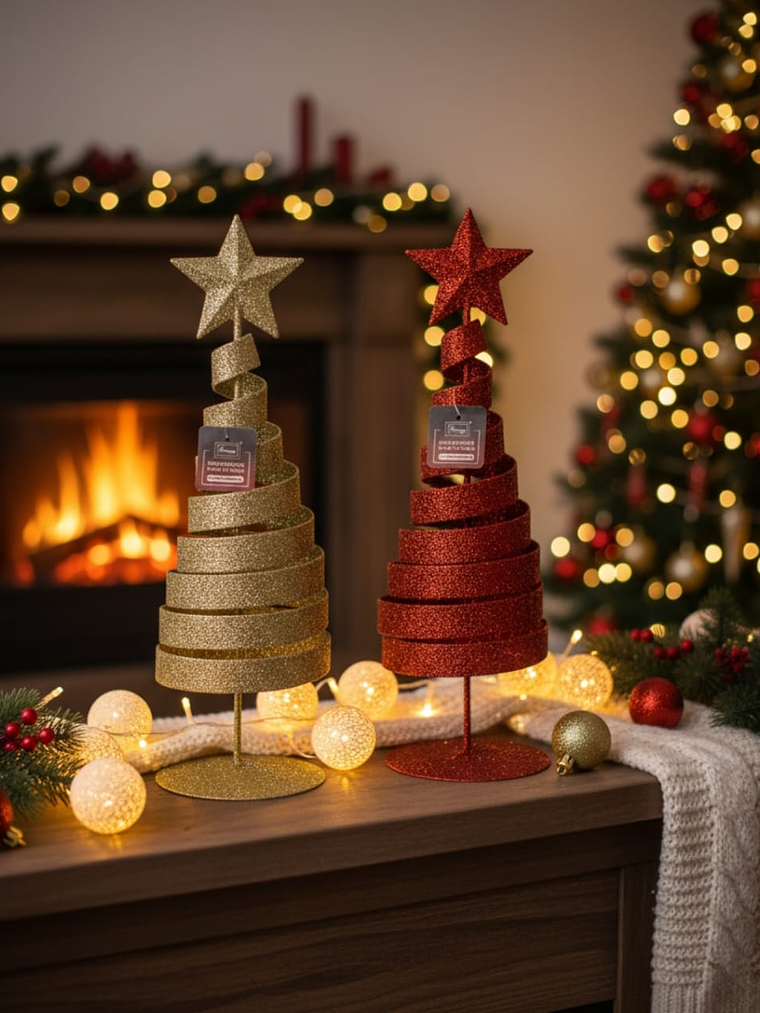 Set De 2 Arbol De Navidad Decorativos Homey Adorno De Mesa 15x4cm 1