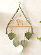 Colgador Decorativo De Macrame Verde 86x40cm - Miniatura 1