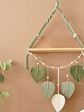 Colgador Decorativo De Macrame Verde 86x40cm - Miniatura 3