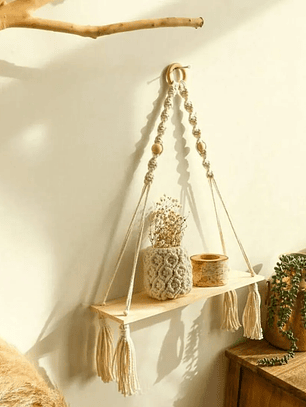 Colgador Decorativo De Macrame 39x35cm