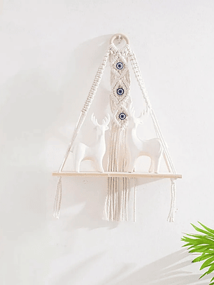 Colgador Decorativo De Macrame Con detalles de Ojos Turcos 68x35cm