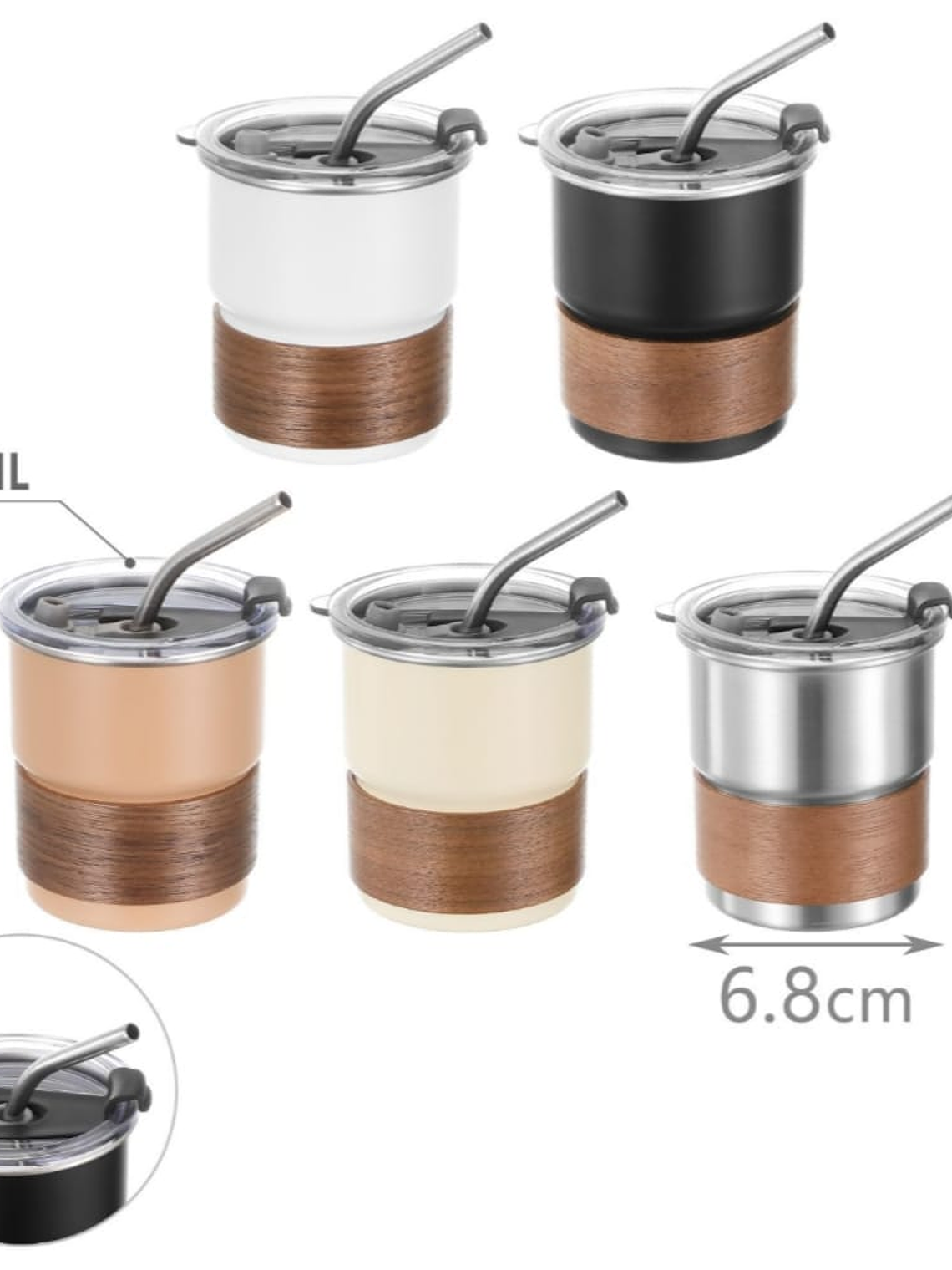 Vaso Termico Con Sorbete y Detalle en Madera 300ml 3