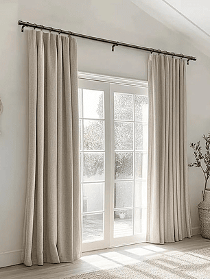 Barra De Cortina, Extensible Negra 80-200, Con 3 Soportes.