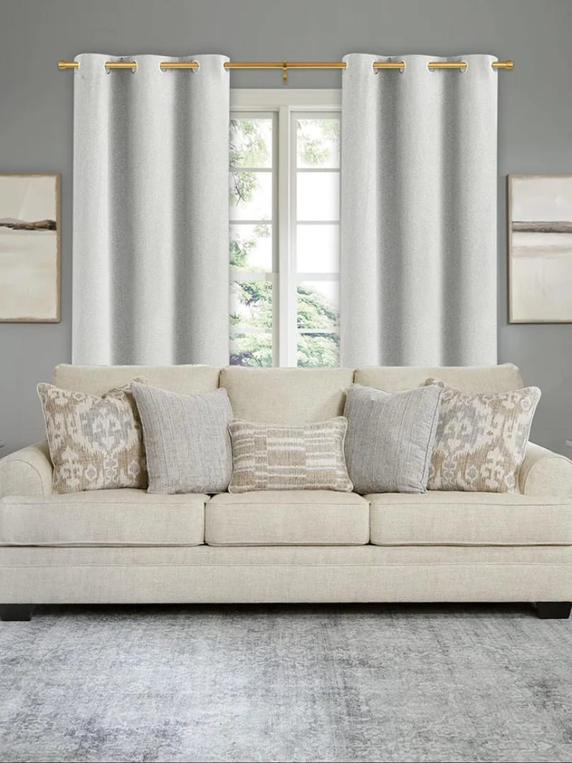 Barra De Cortina, Extensible Dorada 80-200, Con 3 Soportes. 4