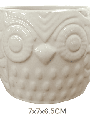 Maceteros Blancos De Ceramica, DISEÑO BUHO