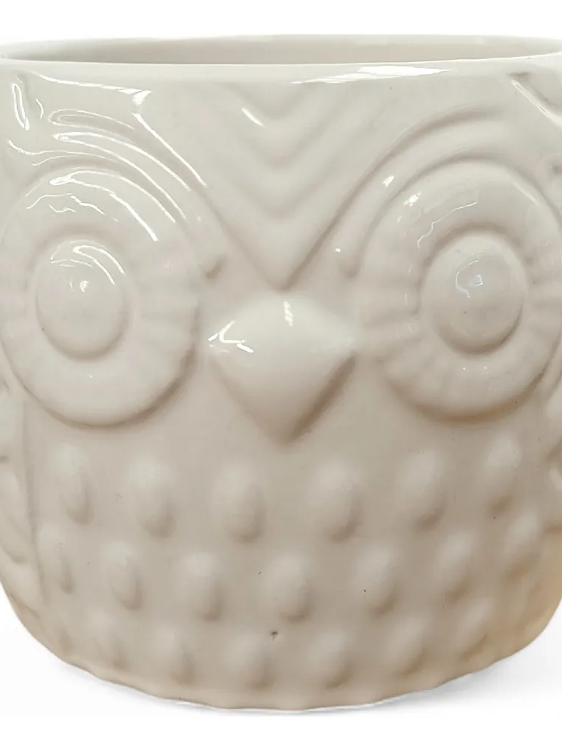 Maceteros Blancos De Ceramica, DISEÑO BUHO 2