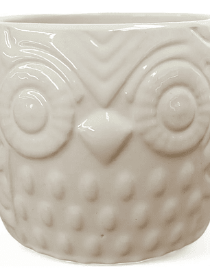 Maceteros Blancos De Ceramica, DISEÑO BUHO