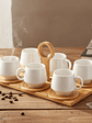 Juego De 6 Tazas De Cafe Y Bandeja de Bambu 15x20x35cm - Miniatura 1