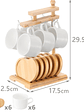 Juego De 6 Tazas Para Cafe Y Organizador De Bambu 29.5x12.5x17.5cm - Miniatura 2