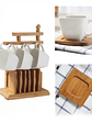 Juego De 6 Tazas De Cafe Y Organizador De Bambu 30x12.5x17.5cm - Miniatura 3
